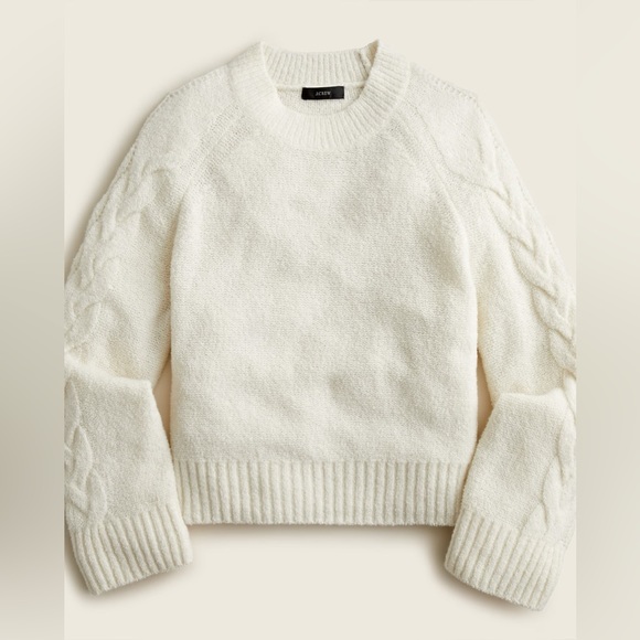 J.Crew Cashmere bouclé cable-sleeve sweater - Picture 6 of 7